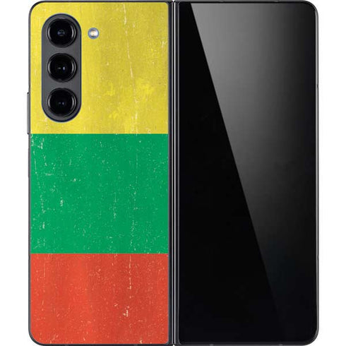 Lithuania Flag Distressed Galaxy Z Fold5 5G Skin